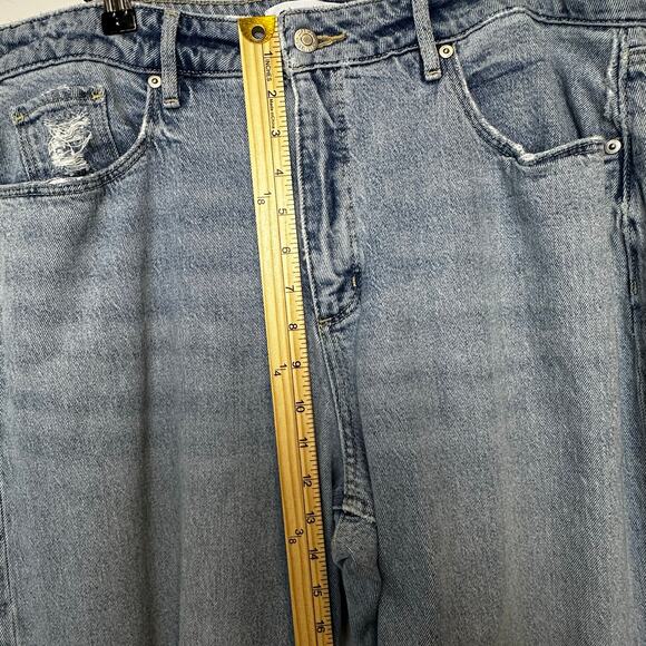 LOFT Women’s Jeans Size 12 Curvy Wide Leg Raw Hem Distressed Light Wash Denim - Picture 5 of 11